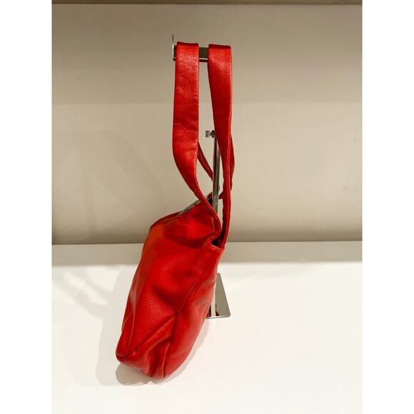 Fabrizio Poker Medium Size Genuine Leather Women's Shoulder Handbag Red - Picture 3 of 11